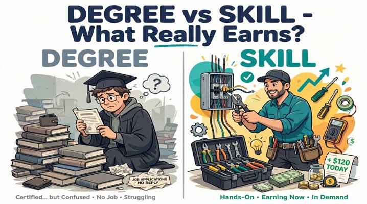 DEGREE vs SKILL - What Really Earns in India?